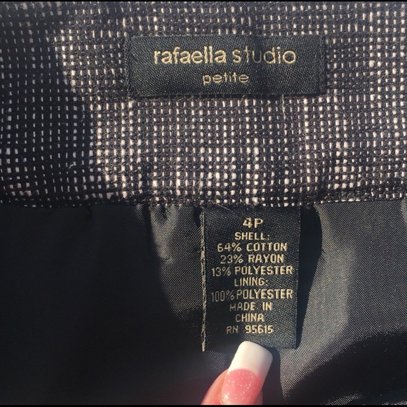 ♥️NWOT Raffaella Studio Black Tweed Skirt 4P - Picture 3 of 6